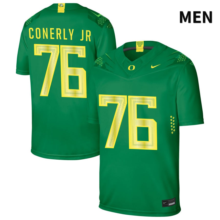 Oregon Ducks Men's #76 Josh Conerly Jr Football College Authentic Green NIL 2022 Nike Jersey CVY88O1L